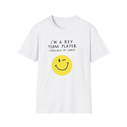Humorous Unisex Softstyle T-Shirt - "I'm a Key Team Player"