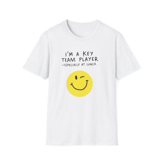 Humorous Unisex Softstyle T-Shirt - "I'm a Key Team Player"