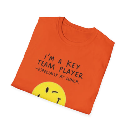 Humorous Unisex Softstyle T-Shirt - "I'm a Key Team Player"