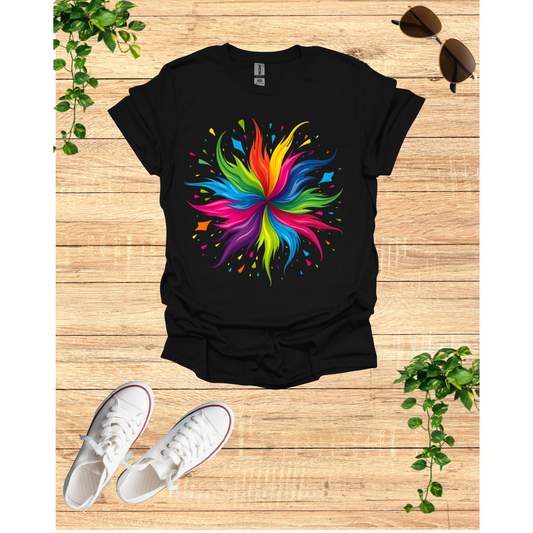 Colorful Abstract Splash Unisex Softstyle T-Shirt - Vibrant Artistic Tee for Creative Souls