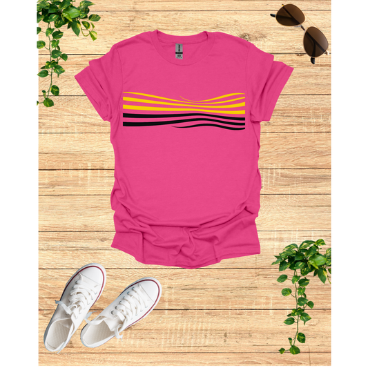 Sunset Wave Graphic Unisex T-Shirt - Softstyle Tee for Relaxed Vibes