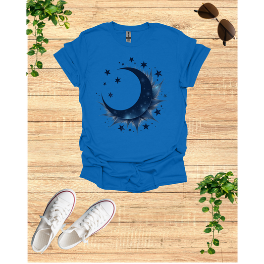Cosmic Celestial Dream Unisex Garment-Dyed T-Shirt - Moon & Stars Design