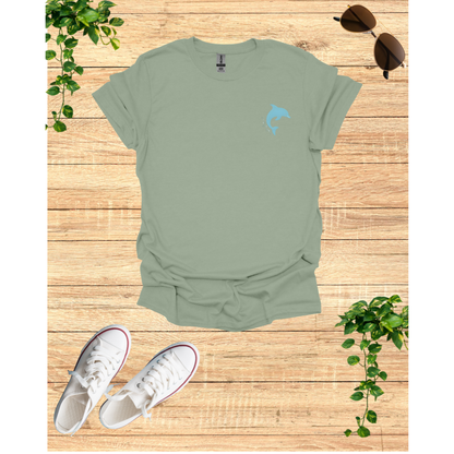 Dolphin Dance Unisex T-Shirt - Casual Ocean Vibes, Perfect for Beach Lovers